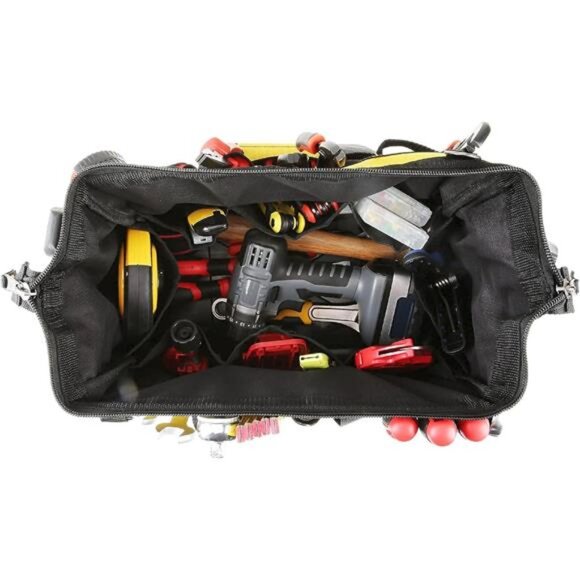 Olympia Tools 16 Inch Wide Mouth Tool Bag, Molded Waterproof Base - Picture 13 of 16